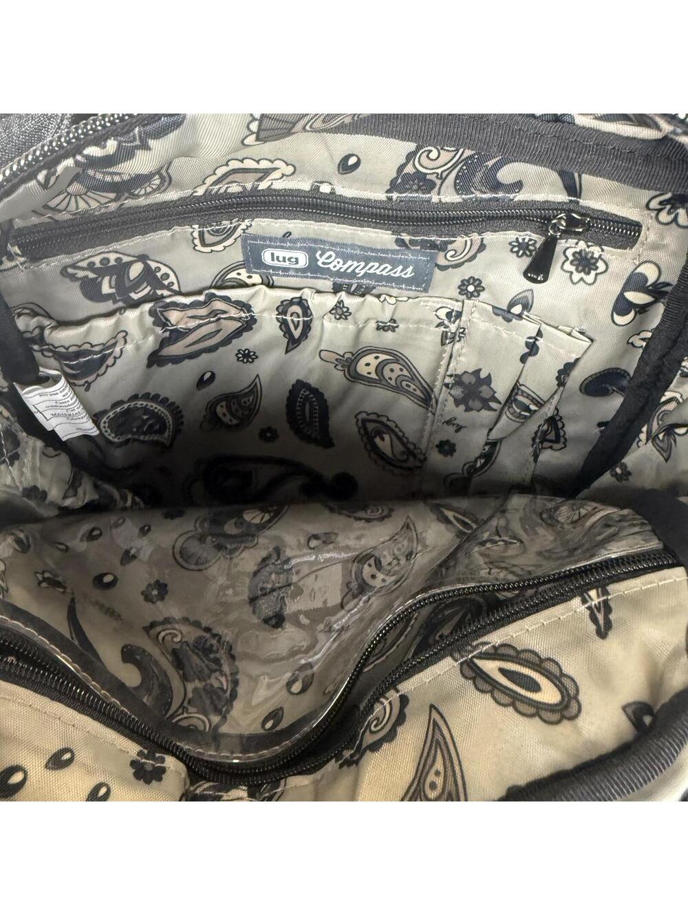 Lug compass Quilted Crossbody Bag with Water Bottle Pocket - Heather Grey - Picture 9 of 13